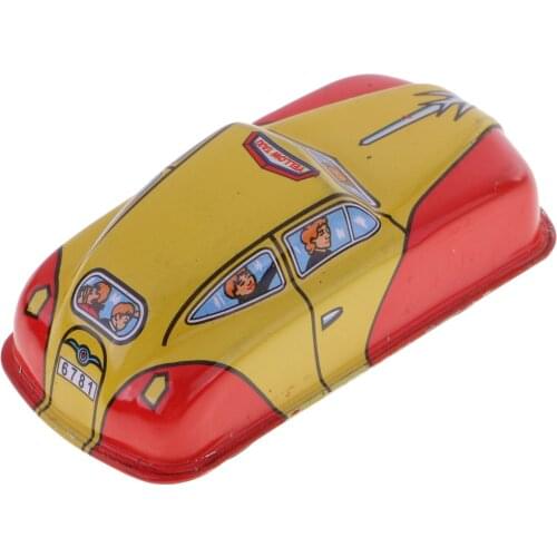 Retro Taxi Car Clockwork Metal Tin Toy Collectible Gift - Wind Up To Rush