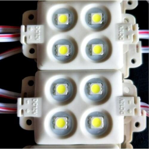 RGB led module injection 4PCS 5050 module 12V 2W 120degree IP65 Anti-static Anti-UV ABS shell advertising led white warm white