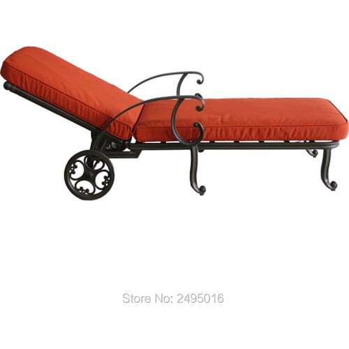 Cast aluminum Sun Loungers portable deck chair metal Outdoor leisure beach chiar Garden Chair heavy duty durable
