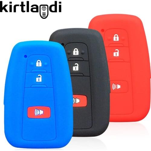 Silicone Key Case for Toyota Prius 20 RAV4 Camry 70 CHR C-HR Corolla Cover 3 Button Remote Key Holder Car Cover 2018 2019 2020