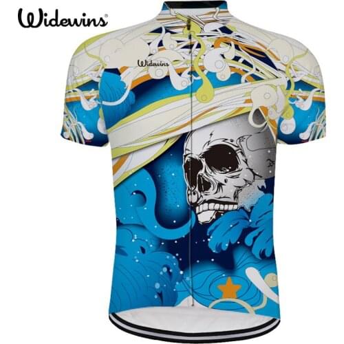 Blue Human skeleton Cycling Jersey Quick-Dry Short Sleeve Sport Skull Bike Shirt High Quality Bicycle European Top Clothing 6529