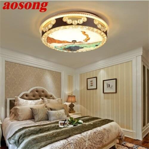 AOSONG Contemporary Ceiling Light LED Creative Figure Crystal Lamp Fixtures Home For Bed Room Decoration
