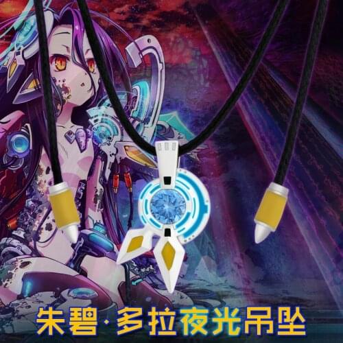 Anime NO GAME NO LIFE ZERO Stephanie Dola Jibril Shuvi Dora Luminous Necklace S925 Sterling Silver Pendant Jewelry Cosplay Gift