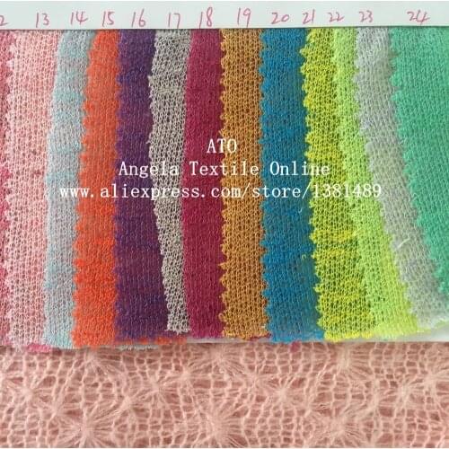 Thin Soft Stretch Knitted Fabrics DIY Patchwork Dolls Clothes Sweater Jacquard Fabrics, width 170cm, 24 colors for choose