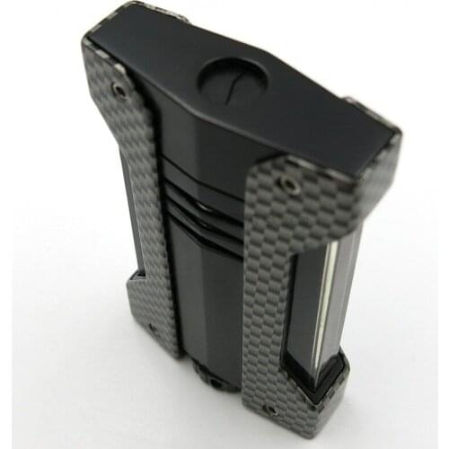 Carbon Fiber High Quality Metal 1 Torch Jet Flame Cigar Cigarette Tobacco Lighter W/Gift Box Smoking Tool Windproof For Cohiba