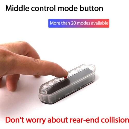 Bicycle Light Motorcycle Light Waterproof LED Tail Light Solar Charge Mountain Bike Tail Light Safety Warning Light