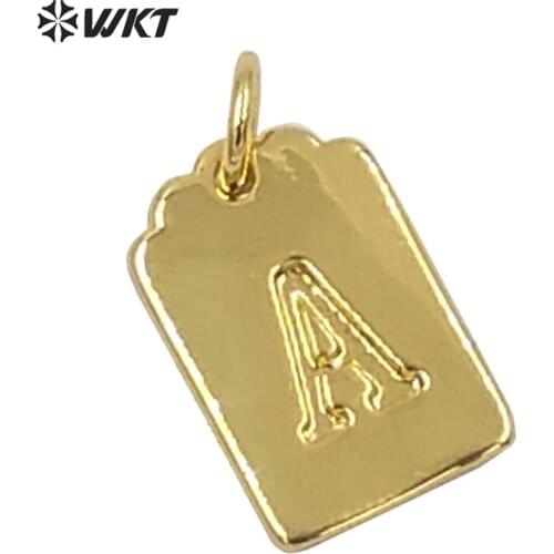 WT-MP195 Wholesale women Charming gold plated tiny charm letters for DIY jewelry making findings small size letters pendants