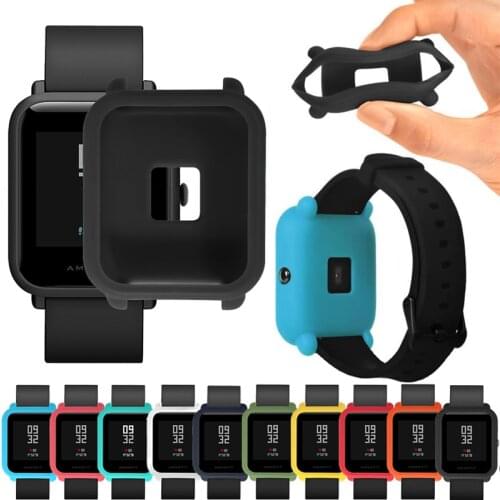 Protective Cover for Amazfit Bip Smartwatch Silicone Case Anti-Scratch Soft Protector Solid Color Smart Watch Bumper