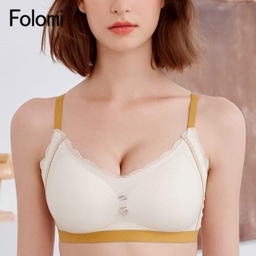 Folomi Push Up Bras For Women Sexy Wireless Underwear Lace Bralette Padded Bra Plus Size Lingere M-XXL