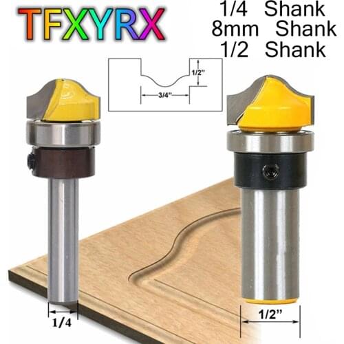 1pc 8mm 1/4 1/2inch Shank Faux Panel Ogee Router Bit Arc-shaped Carving Bit Tungsten Carbide Woodworking Milling Cutter
