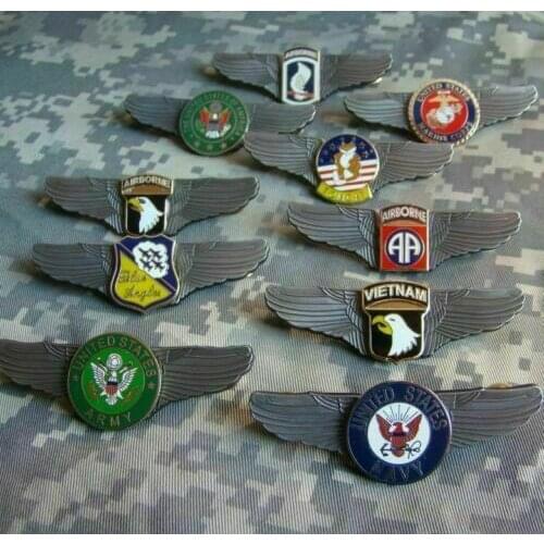 10pcs WW2 Us Army Air Force Military Pilot Wing Badge Metal Insignia Pin Set