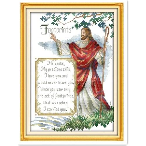 11CT 14CT Sewing Furniture Decoration Accessories Jesus Handmade Cross-stitch Illustration Salvation Jesus Relief Wall Stickers