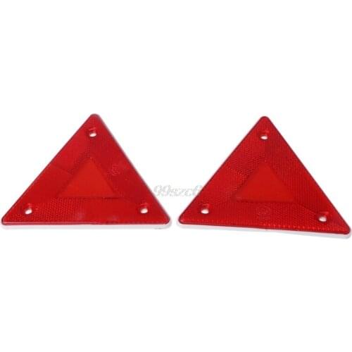 2 Pcs Triangle Warning Reflector Alerts Safety Plate Rear Light Trailer Fire Truck Car June DropShip