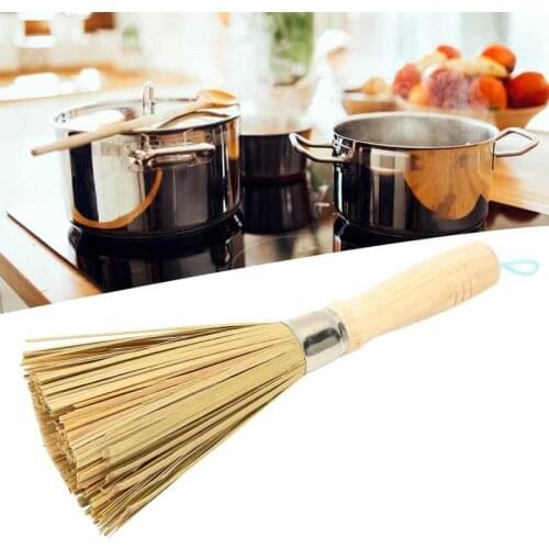 25.5 X 10cm Bamboo Kitchen Pan Brush Natural Bamboo Cleaning Whisk Material Environmental Protection Kitchen Pan Brush For Pots
