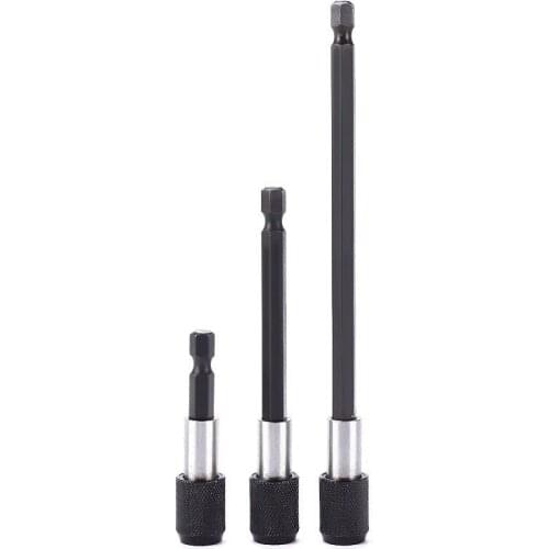 3 Pcs 1/4 Inch Hex Shank Quick Release Socket Screwdriver Holder Magnetic Extension Chuck Adapter Set for Screws Screw Driver