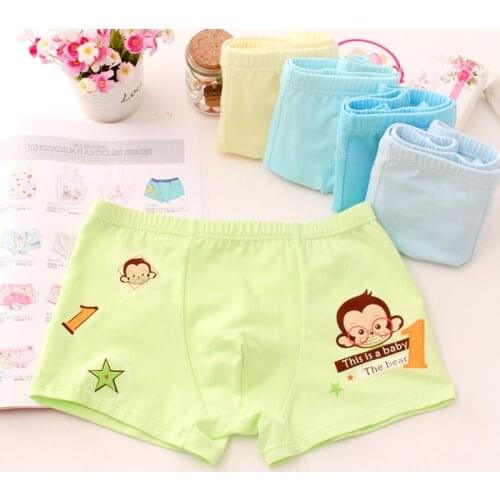 5Pcs/lot Childrens Panties Breathable Cotton Panties Cartoon Printed Baby Boys Underwear Kids Boxer Briefs Panties Baby Clothes