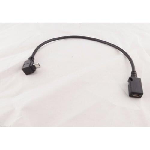 5pcs Up Direction 90 Degree Angle Micro USB 5 Pin Male To Female Extension Cable 28cm