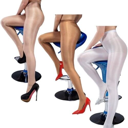 70D PLUS Size Sheer-To-Waist Shimmer Gloss T-crotch Pantyhose, Shining Stockings Hose Dance Leggings Sexy Lingerie L-2XL 9011