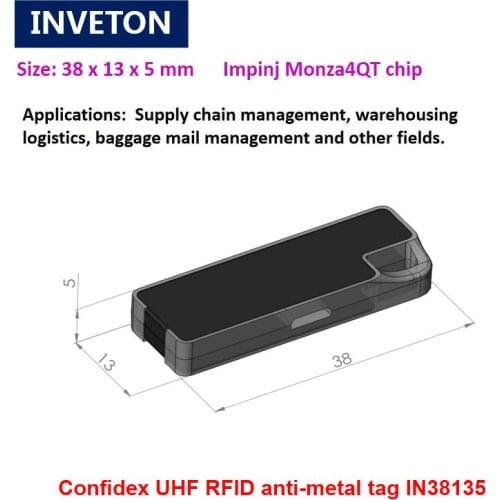 ABS Mold anti metal 1-5m high performance rfid anti metal tag Impinj Monza mini uhf tag for warehouse machine management