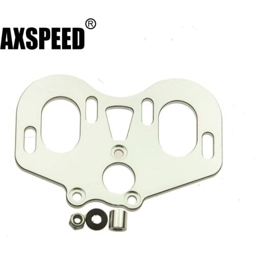 AXSPEED 1 Pcs Silver/Black Dual Motor Mount Kit for Axial SCX 10 1/10 RC Crawler Car Upgrade Parts