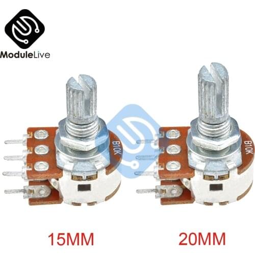 B10K 15mm 20mm Dual-Stereo-Potentiometer Resistor Poti Potentiometer Mit Welle Split 6Pins for WH148