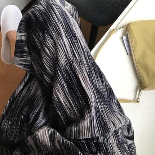 Tie Dye Velvet Trousers Vantage Loose Straight Leg Casual High Waist Harajuku Pants 2020 New Fashion Black Pants Femme Oversized