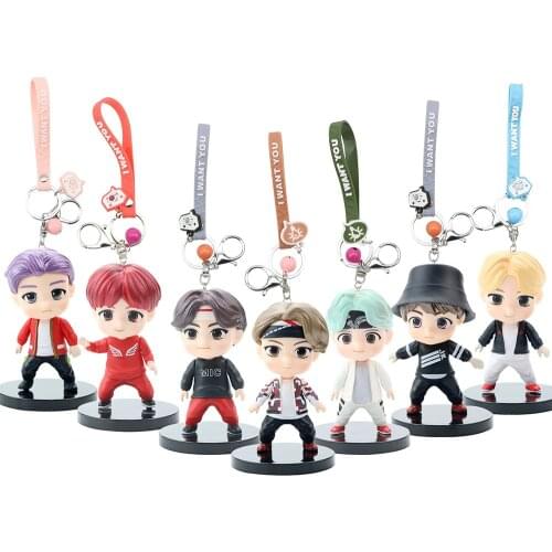 HOT Fashion Key Chains Kpop Bangtan Boys Variety Keychains Figure Doll Toys Decoration Women Girl Fan Birthday Gift JIMIN V JIN