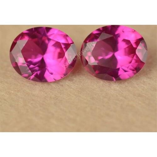 Hot Sale 5A 3x5~13x18mm 3# Pink Rose Red Rubi Stone Loose Oval Shape Machine Cut Corundum Gems Beads For Jewelry
