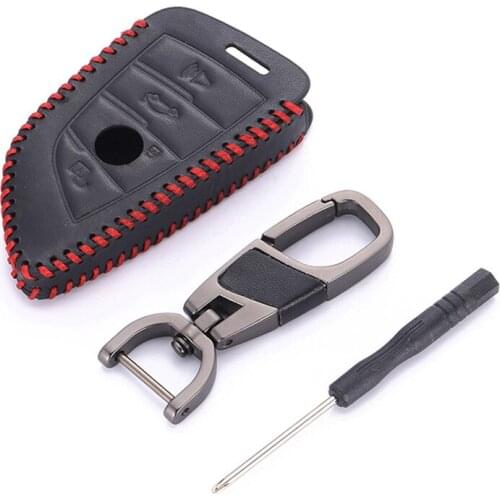 Leather Car Key Case Cover Fob Suit For BMW 2 3 5 7 Series 6GT X1 X3 X5 X6 F45 F46 G20 G30 G32 G11 G12 F48 G01 F15 F85 F16 F86