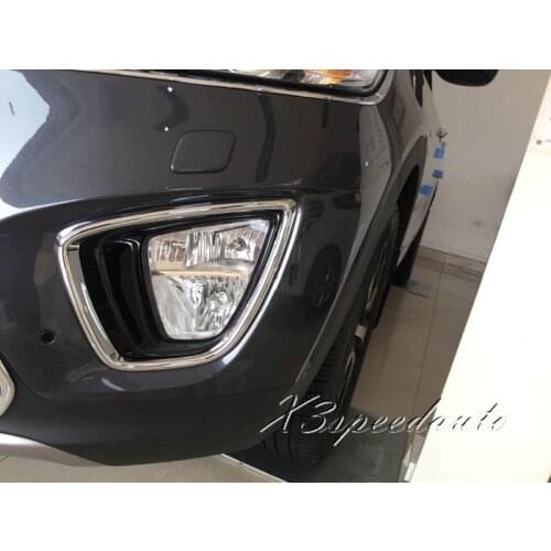 For Kia Sorento 2015 Front Fog Light Lamp Cover Protector Trim Chromed ABS Plastic 2PCS