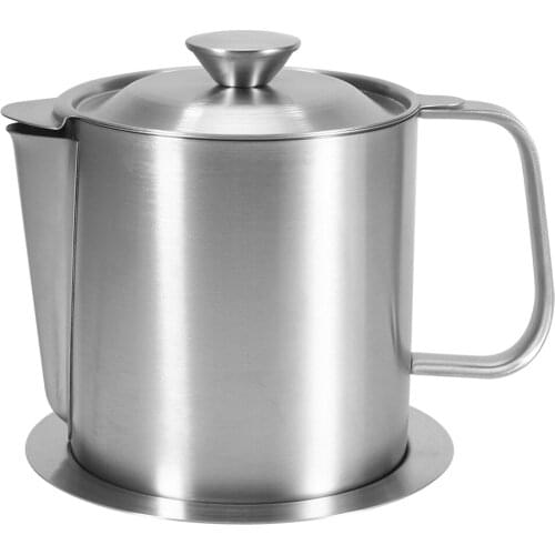 Houshold Kitchen Stainless Steel Cooking Handle Oil Soup Filter Separator Pot Strainer Containe