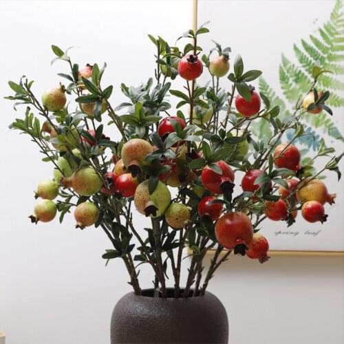 Artificial Pomegranate Fruit Branch Christmas Wedding Living Room Garden Family Party Decoration Berry Ornaments