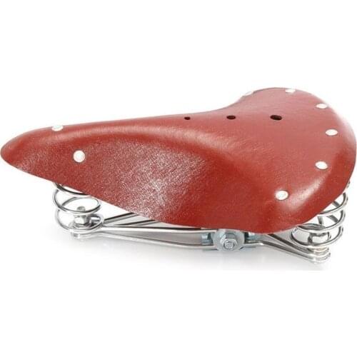 Classic Three-Spring Retro Leather Cushion 28 Inch Car Vintage Leather Cushion Comfort Leather Bicycle Saddle Seat With Springs