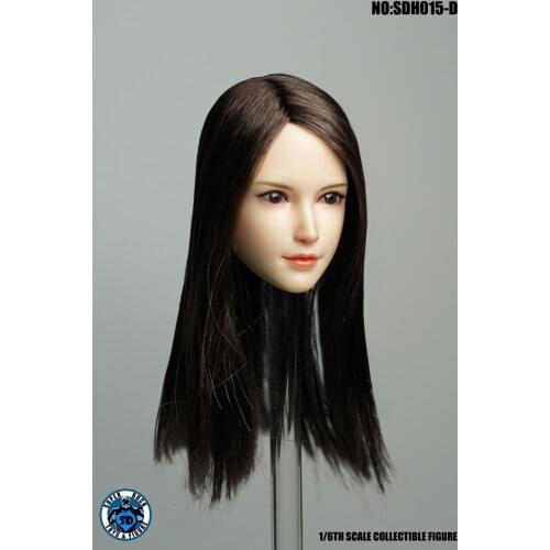 Collectible 1/6 Female Head Sculpt Realistic Style SDH015A/B/C/D Pale Skin Model for 12'' Phicen Action figure Body Accessories