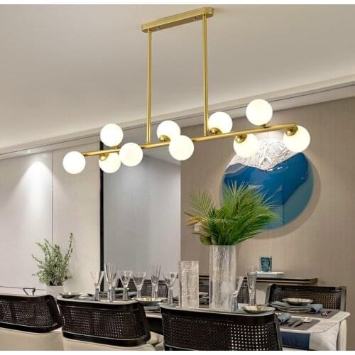 Nordic Restaurant Chandelier Lamp Creative Pendant Light Dining Room Glass Ball Bar Coffee Shop Decoration Lighting Hanging