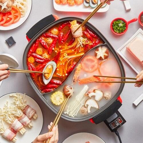 Multifunctional Electric Hot Pot Cooker Household Electric Hot Pot Chafing Dish Large Electric Cooking Machine DHG-600BY