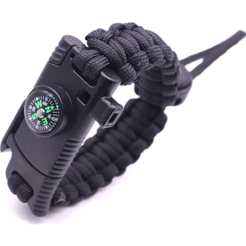 Braided Bracelet Men Women Paracord Outdoor Survival Bracelet Multifunction Camping Rescue Emergency Rope Bangles Compass Knife