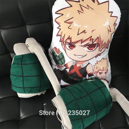 My Hero Academia Figure Toys Bakugo Katsuki Cosplay Gloves Cuff Arm Wrist Band Power Bracer Grenades Stuffed doll for Kids