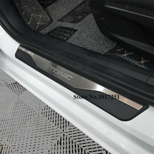 Stainless Steel Car Styling Door Sill Cover Trim For Kia Stonic Scuff Plate Guards Protectior 2017 2018 2019 2020 Accessories