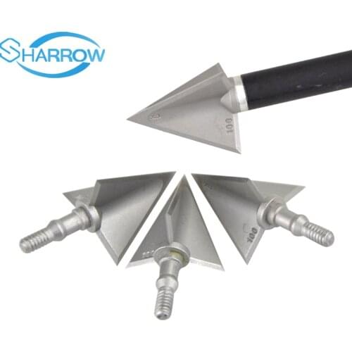 6/12pcs Broadhead 100 Grain Stainless Steel Arrowhead Tip Point for Archery Hunting Apply to Composite bow Crossbows Accessories