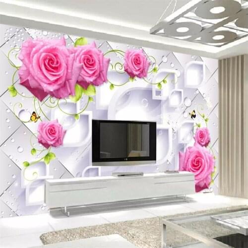 Beibehang Custom mural 3d stereo photo wallpaper rose vine papel de parede diamond TV background wall paper bedroom 3d mural