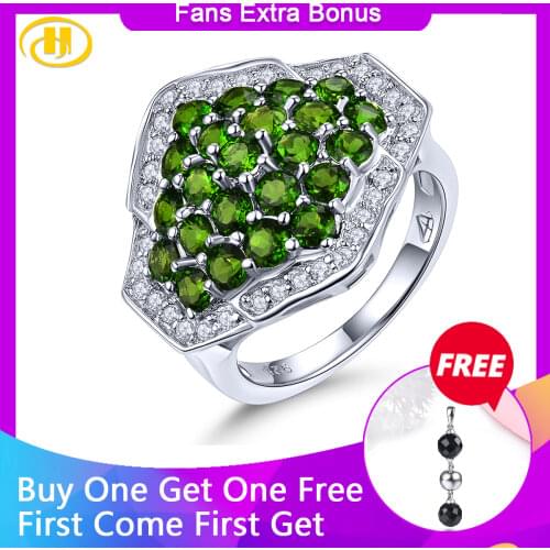 Natural Chorme Diopside Solid 925 Sterling Silver Cluster Ring Fancy Elegant Style Gift For Party