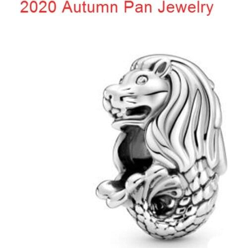 NEW! 2020 Autumn Fit Original pandora Bracelets 925 Sterling Silver Beads Merlion Charm Women DIY Student Gift
