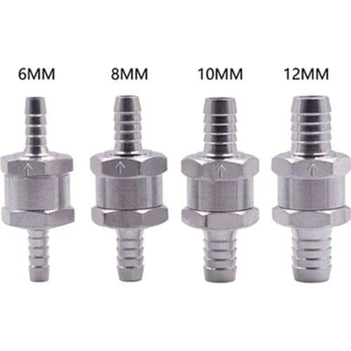 One Way 6/8/10/ 12mm 4 Size Valves Aluminium Alloy Fuel Non Return Check Valve One Way Fit Carburettor