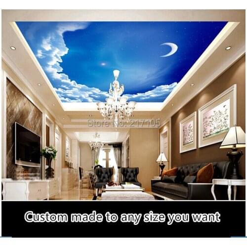 Custom modern 3D wallpaper, sky moon for the living room bedroom TV backdrop waterproof papel de parede