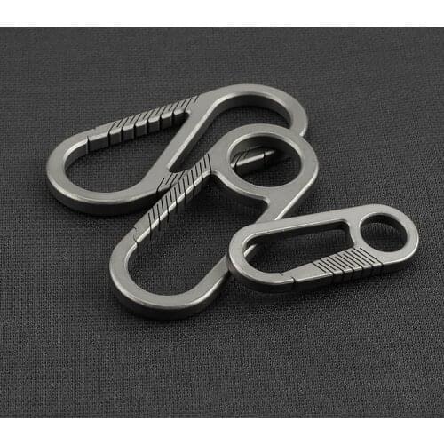 Titanium Alloy Buckle Outdoor EDC Tool Keychain Pocket Two-way Titanium Buckles Camping Fast Hooks