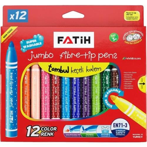 Conqueror Jumbo Chubby 12'Li Felt Pen Stationery Supplies School Supplies Color Paintings DIY