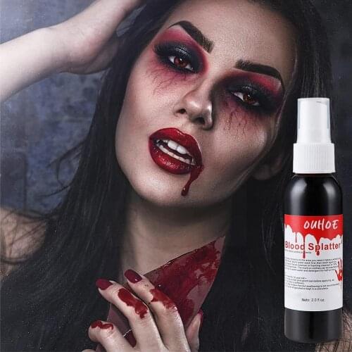 60ml Realistic Fake Blood Spray For Bloody Face Artificial Party Red Blood Props Zombie Makeup Cos Decoration Halloween Vam X0b7