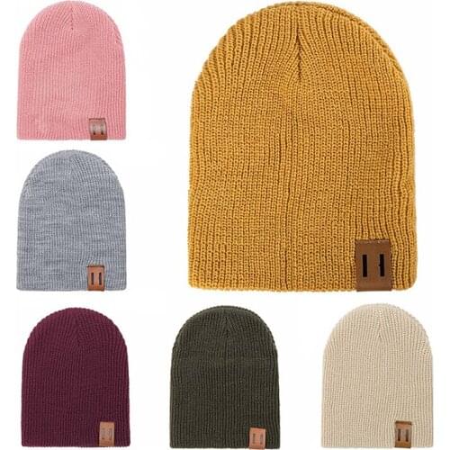 New Baby Hat Kids Newborn Knitted Cap Crochet Solid Children Beanies Winter Hats Headwear Toddler Kids Caps Baby Accessories