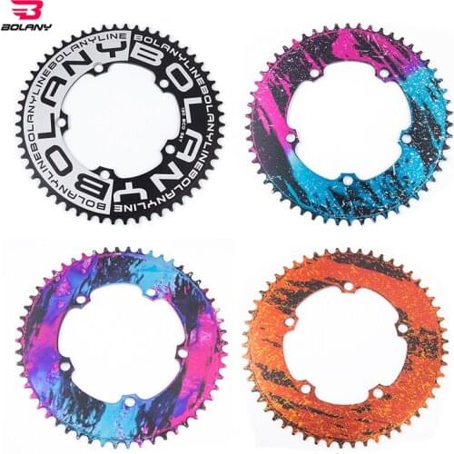 BOLANY 130 BCD BMX Folding Bicycle Chainwheel 54T 56T Aluminum Alloy Ultralight Narrow Width Anti-Hanging Chain Plating Anode
